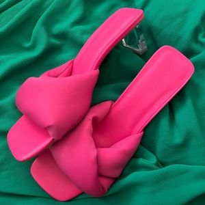 Open Edit Saydee sandal heels size 9.5 HOT pink. Perfect for a Barbie event!